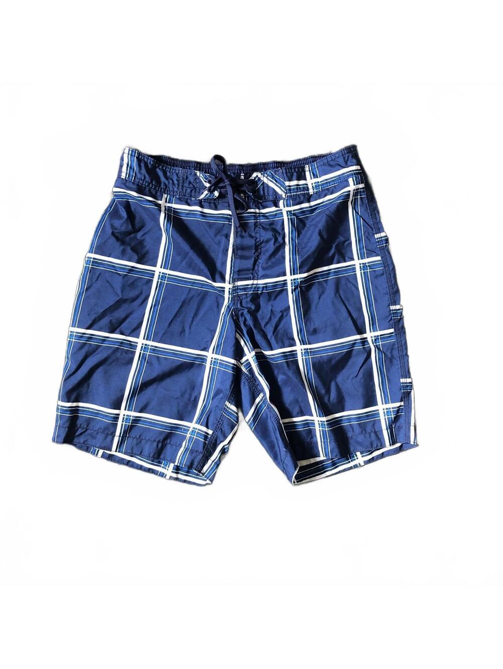 Old Navy Men's Blue Plaid Swim Trunks Medium